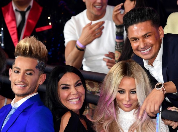 The US contingent Frankie Renee and Aubrey with her partner Pauly D