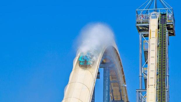 The Verrückt dubbed the world's tallest water slide located at the Schlitterbahn Water Park in Kansas City Kansas