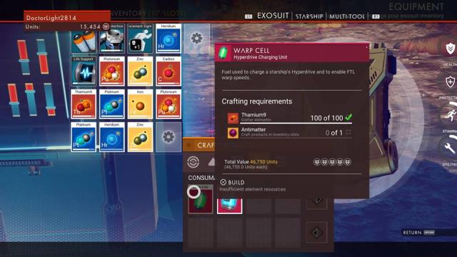 The Warp Cell recipe in'No Man's Sky Hello Games  iDigitalTimes