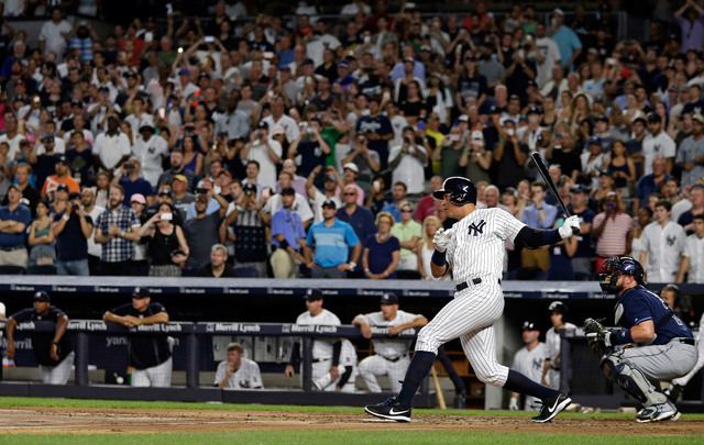 The Yankees Alex Rodriguez clubbed an RBI double during the first inning of his final game Friday in New York. Click