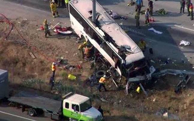 Bus crash in California