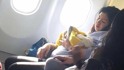 The baby was born around five hours into the flight