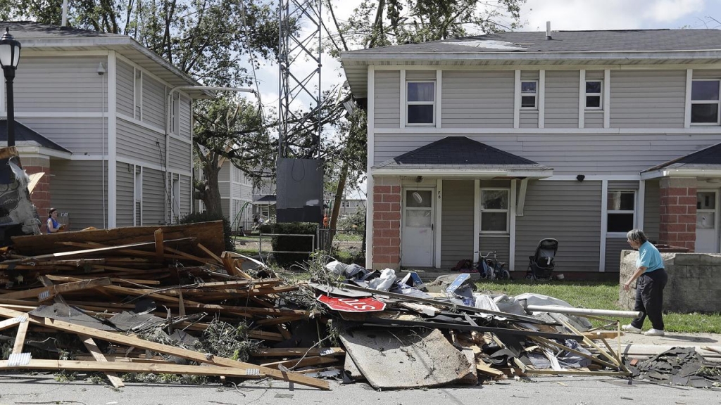 The clean up is underway from a large number of tornadoes that ripped through Indiana and Ohio