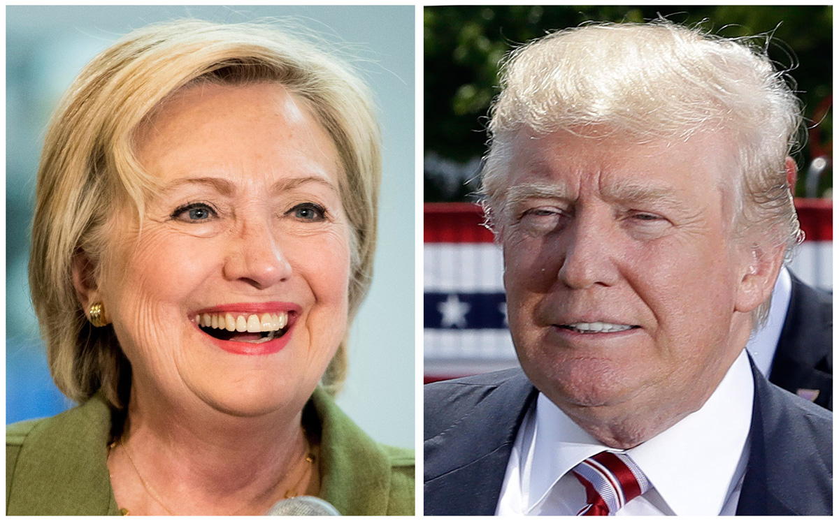 The contenders for next US president Hilary Clinton and Donald Trump. Composite AP