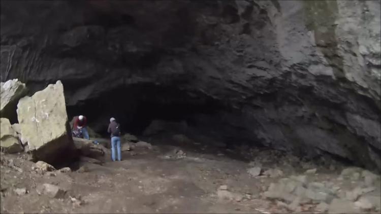 The entrance to Blowing Cave in Cushman Ark