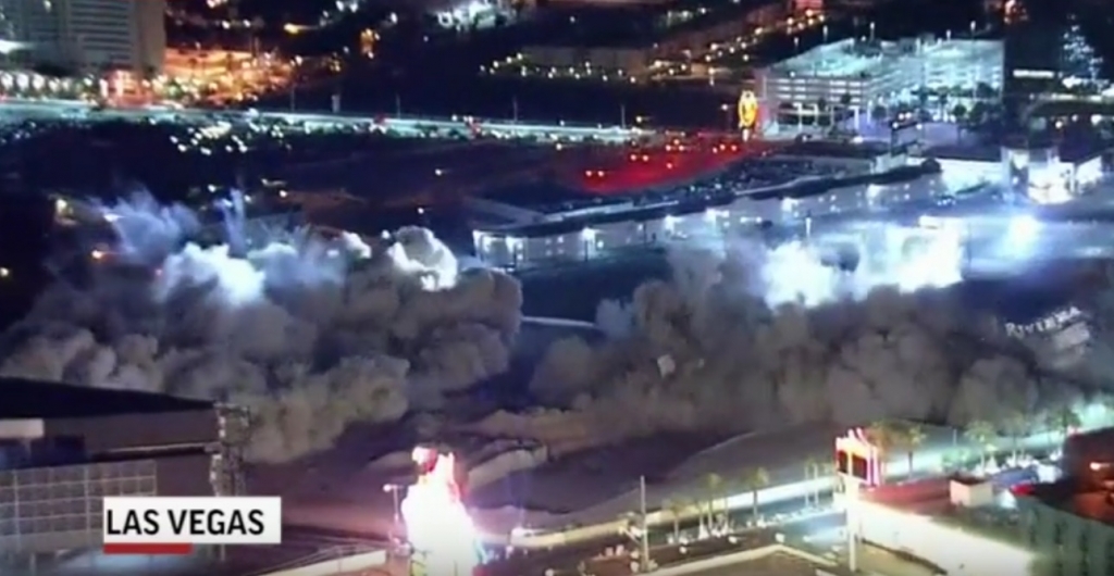 The final tower of the Riviera Hotel and Casino in Las Vegas was imploded Tuesday morning