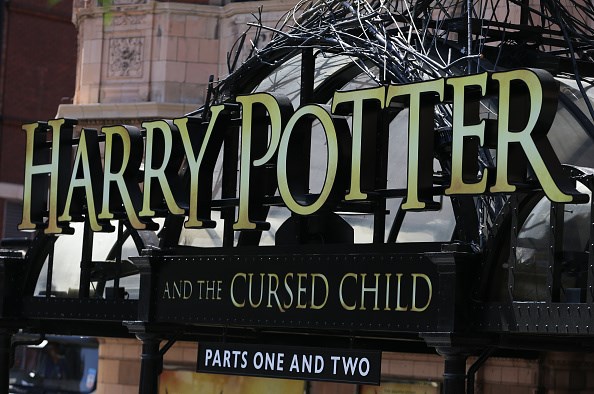 The front of the Palace Theatre promotes its new show 'Harry Potter and the Cursed Child&#39 in London