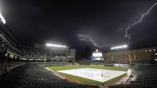 The game was called after six innings do to rain and lightning