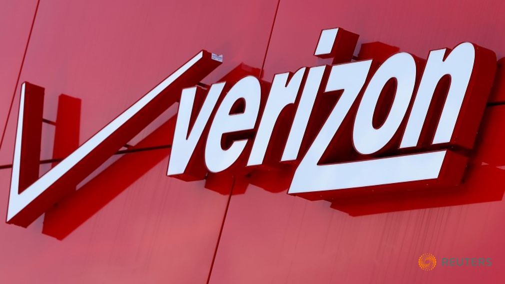 The logo of Verizon is seen at a retail store in San Diego California