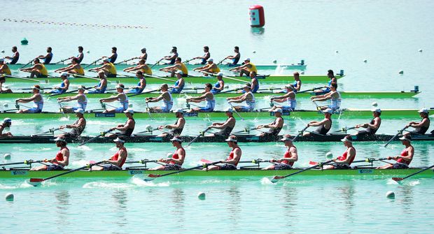 The men's eight at the 2015 World Rowing Championships in France