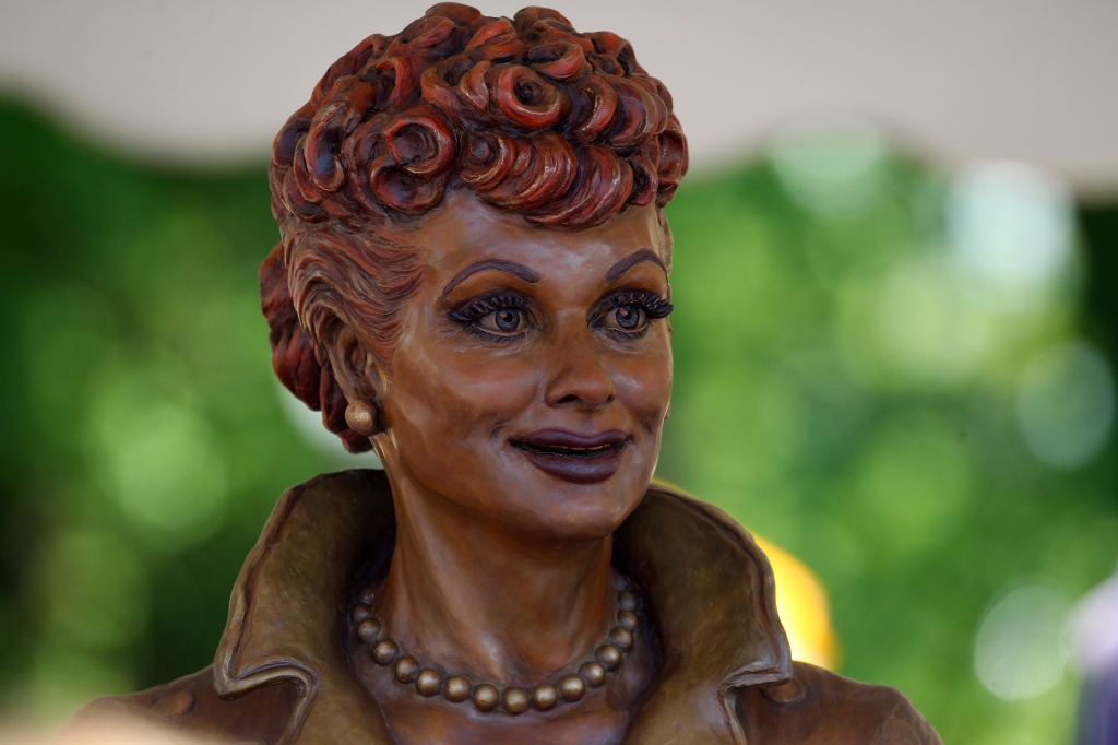 The new statue of Lucille Ball is unveiled in the Lucille Ball Memorial Park in Celoron on Saturday Aug. 6 2016