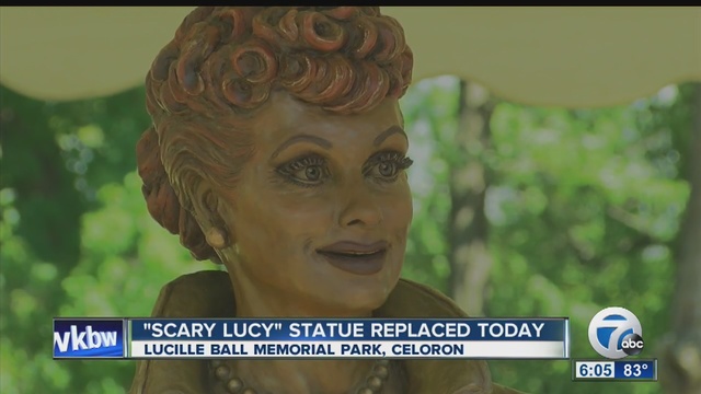 The new statue of comedian Lucille Ball was unveiled in Celoron on Saturday.                      WKBW