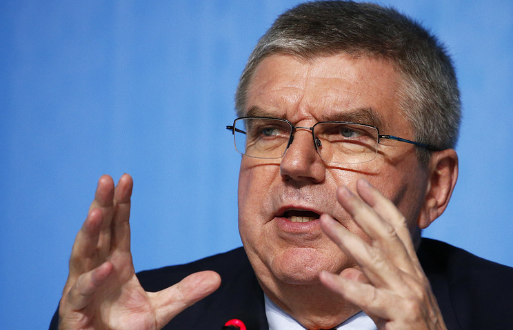 The president of the International Olympic Committee Thomas Bach