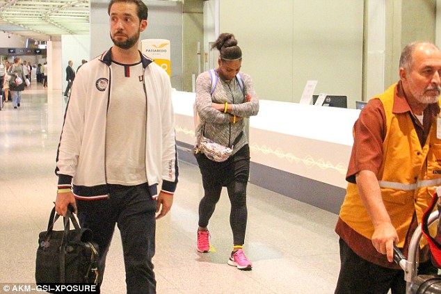 The tennis ace who was devastated after crashing out of the Olympics looked morose as she walked through the terminal