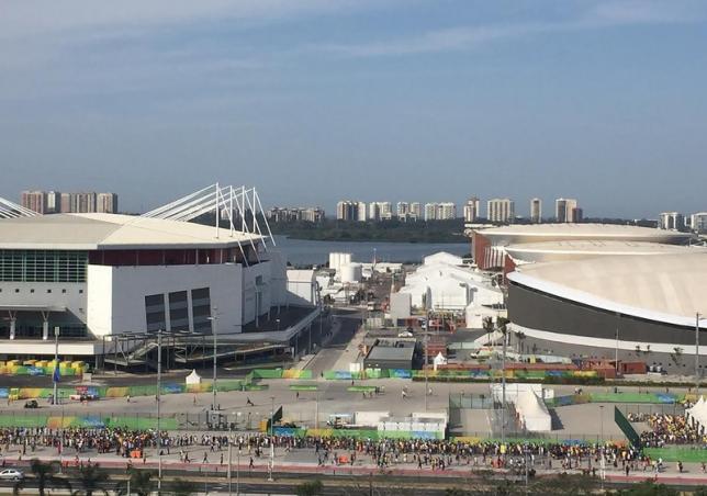 2016 Rio Olympics- Olympic Park- Rio de Janeiro Brazil- 06/08/2016. Ticket holders line up to enter the Olympic Park at the Rio 2016 Olympic Games. REUTERS  Laura Saravia