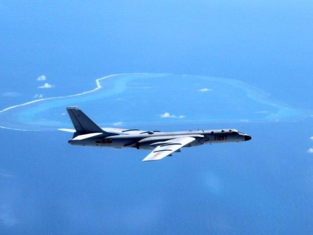 News Agency a Chinese H-6K bomber patrols the islands and reefs in the South China Sea. Chinese planes and ships held war games in the Sea of Japan last week the military said in a statement on its website