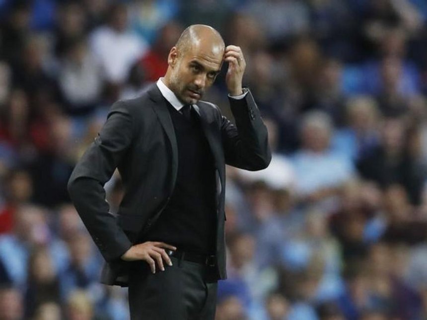 Manchester City manager Pep Guardiola in the Manchester City v Steaua Bucharest- UEFA Champions League Qualifying Play Off Second Leg- Etihad Stadium Manchester England /REUTERS