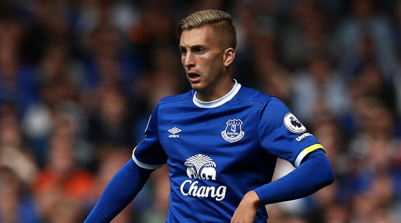 LIVERPOOL ENGLAND- AUGUST 13 Gerard Deulofeu of Everton during the Premier League match between Everton and Tottenham Hotspur at Goodison Park