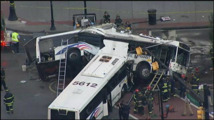 A witness of the bus crash said there were “bodies laying everywhere”. Firefighters were helping passengers to exit the bus while medical officials treated those injured. Image Credit Scoopnest