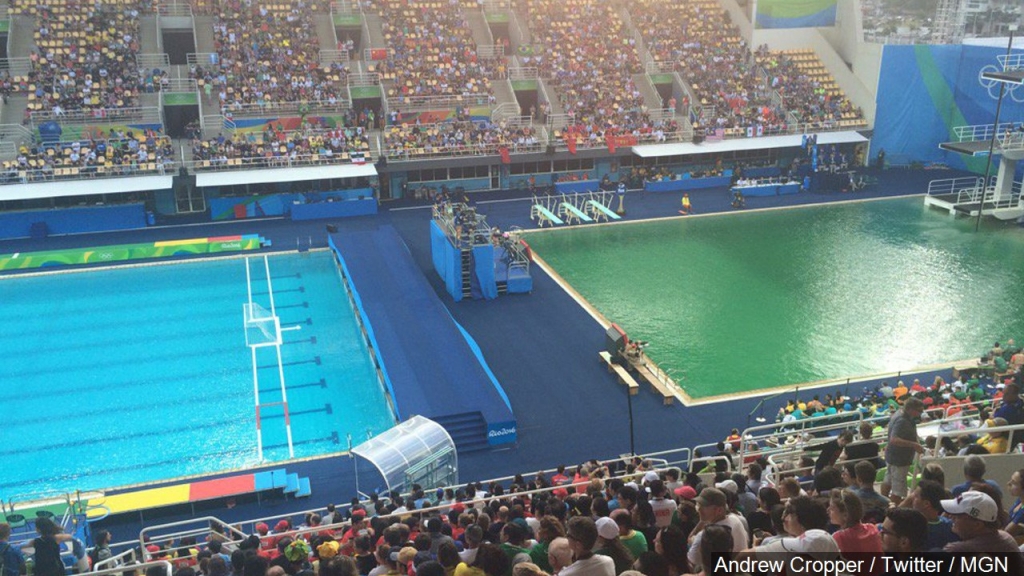 This is why the Olympics pools turned green