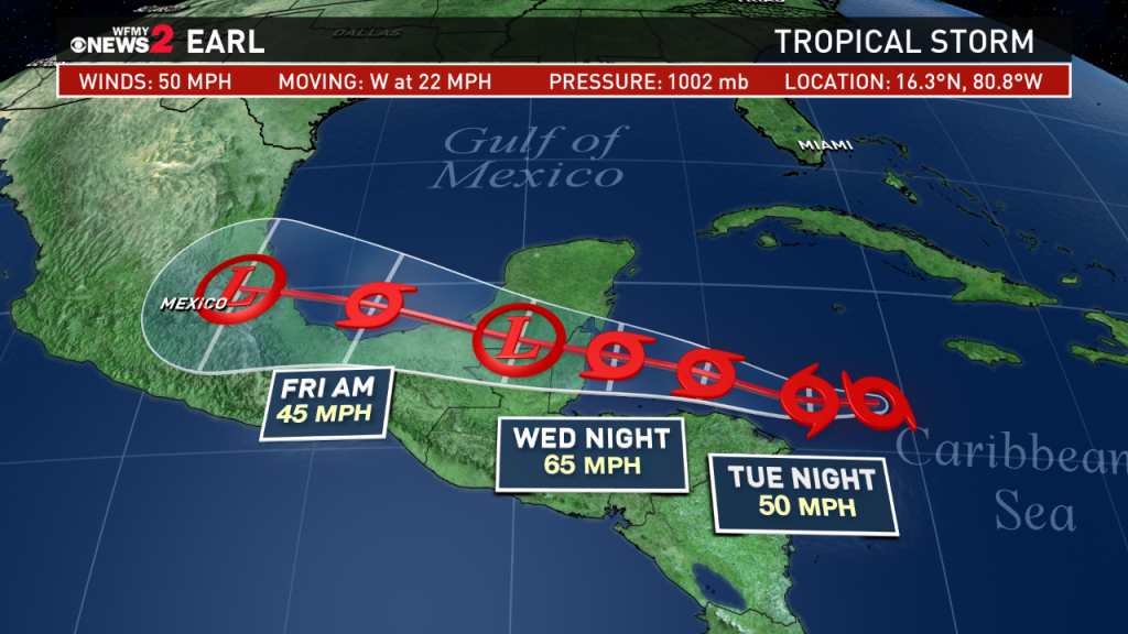 Tropical Storm Earl forms in Caribbean