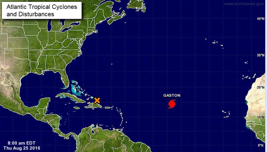 A low-pressure disturbance in the Atlantic may strengthen into a tropical storm and threaten the Bahamas and Florida this weekend Aug. 27-28 2016