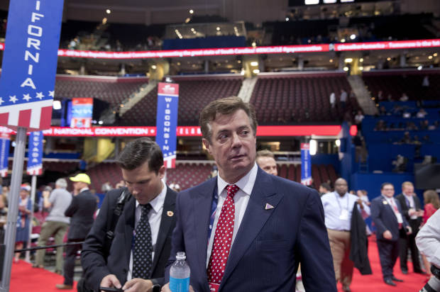 Trump Campaign Chairman Paul Manafort on the floor of the Republican National Convention in Cleveland last month