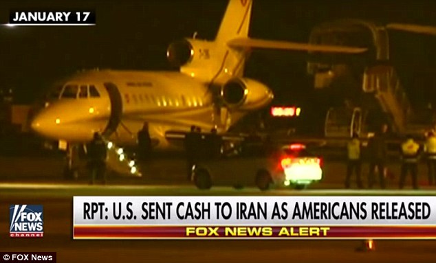 MISTAKE Footage aired by Fox News showed a January 17 deplaning of U.S. hostages in Geneva after they were released from Iranian custody and Trump thought he was seeing the money being delivered