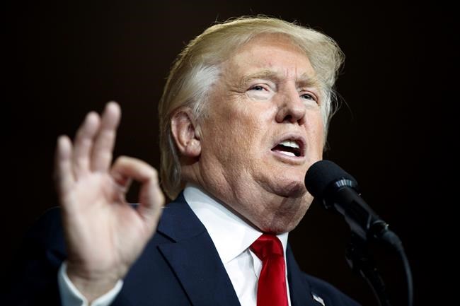 Republican presidential candidate Donald Trump speaks during a campaign rally at Cumberland Valley High School Monday Aug. 1 2016 in Mechanicsburg Pa