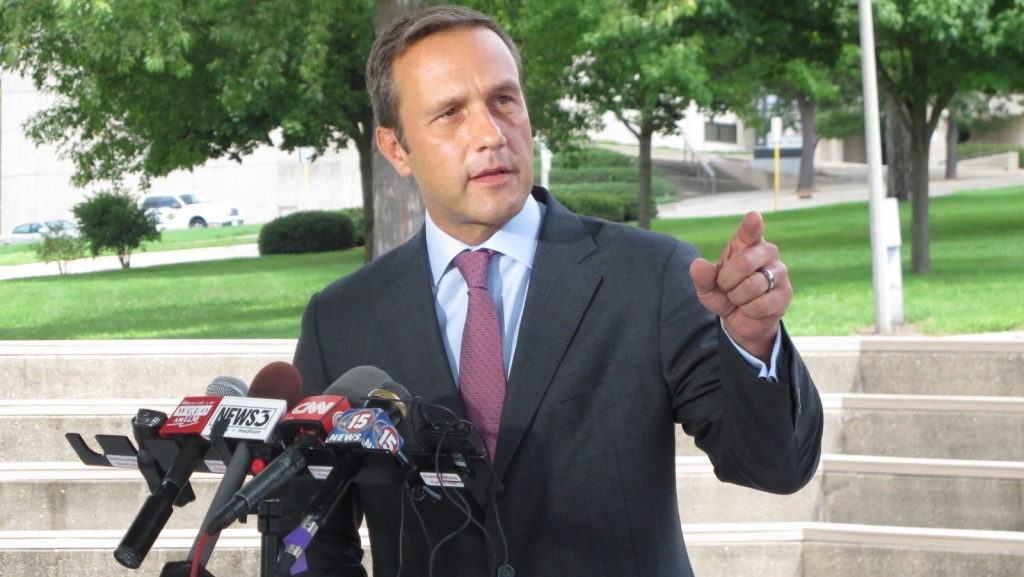 Paul Nehlen a Republican primary challenger to House Speaker Paul Ryan accuses Ryan of betraying the party in an'act of sabotage against presidential nominee Donald Trump Wednesday Aug. 3 2016 in Janesville Wis