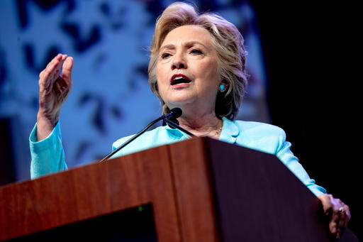 Democratic presidential candidate Hillary Clinton speaks at the 2016 National Association of Black Journalists and National Association of Hispanic Journalists Hall of Fame Luncheon at Marriott Wardman Park in Washington Fr