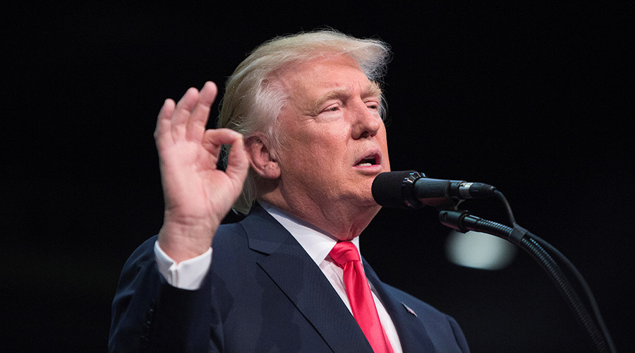 Republican U.S. presidential nominee Donald Trump attends a campaign event at the Ocean Center in Daytona Beach Florida