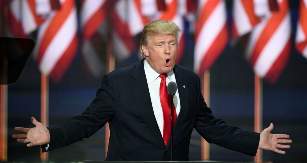 US Republican presidential candidate Donald Trump speaks on the last day of the Republican National Convention