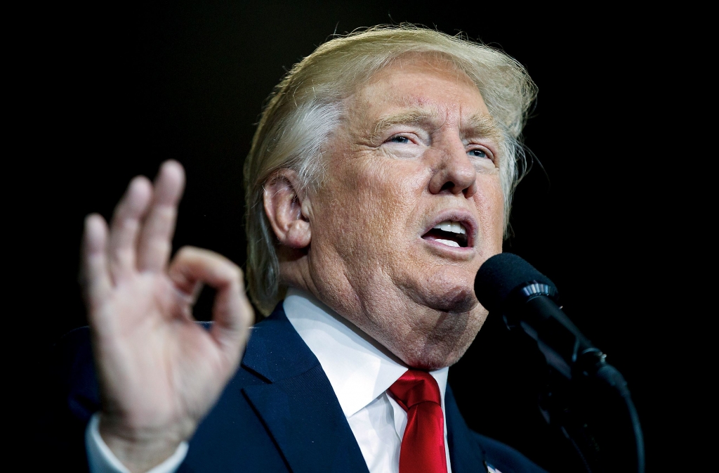 20160801Trump04 Republican presidential nominee Donald Trump speaks Monday during a campaign rally at Cumberland Valley High School in Mechanicsburg Cumberland County