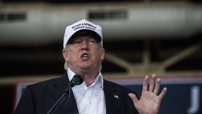 Republican presidential nominee Donald Trump speaks at the 2nd annual Joni Ernst Roast and Ride event