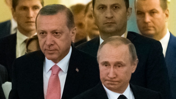 Vladimir Putin and Recep Tayyip Erdogan