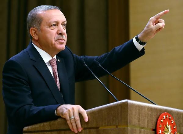 Turkey’s President Recep Tayyip Erdogan speaks during an event for foreign investors in Ankara Turkey on Tuesday