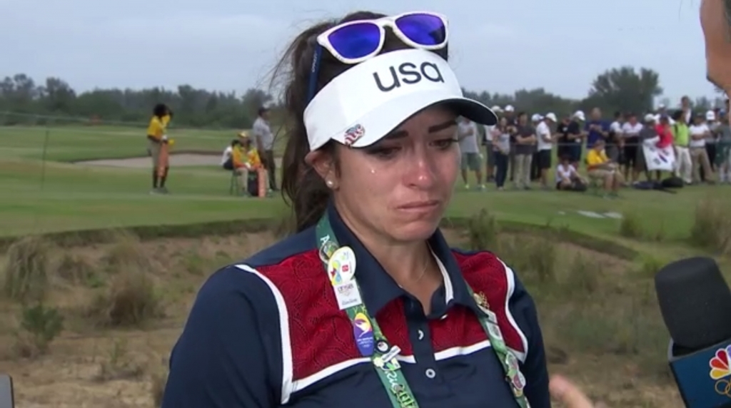 U.S. golfer bursts into tears after losing out on Olympic medal