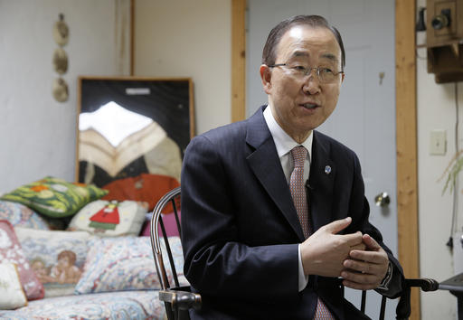 2016 U.N. Secretary General Ban Ki-moon sits during an interview in Novato Calif. During the interview he said he would personally like to see a woman become the next Secretary General of the Unit