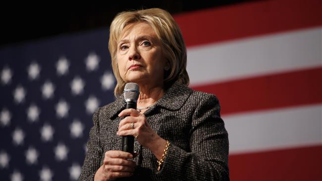 US Democratic presidential nominee Hillary Clinton looks on during a campaign rally in Youngstown Pennsylvania