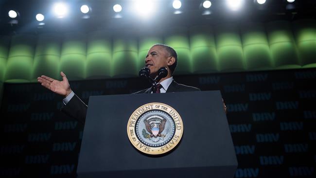 US President Barack Obama addresses the 95th National Convention of Disabled American Veterans in Atlanta Georgia