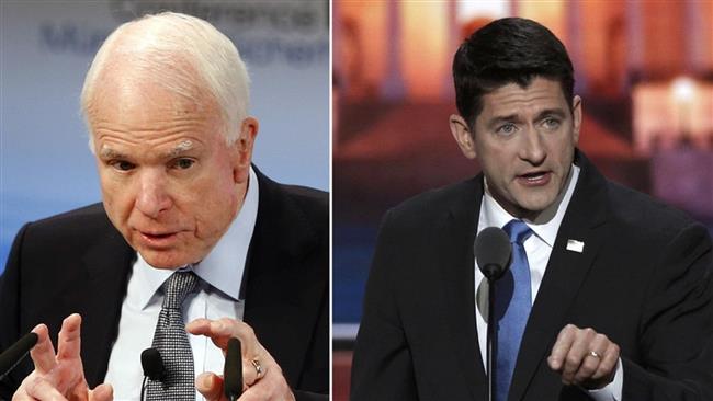 US Senator John Mc Cain of Arizona and House Speaker Paul Ryan