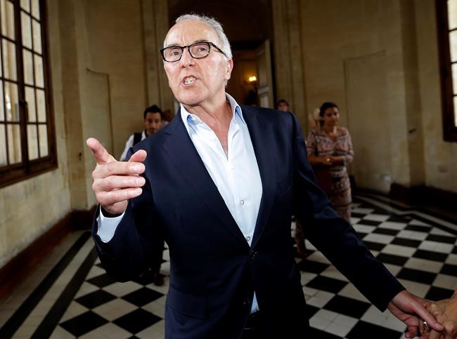 USA's Frank Mc Court gestures in the Marseille city hall Monday Aug. 29 2016 in Marseille southern France. Marseille owner has announced that American businessman Frank McCourt 63 has bought the popular football team Olympique de Marseille. (AP