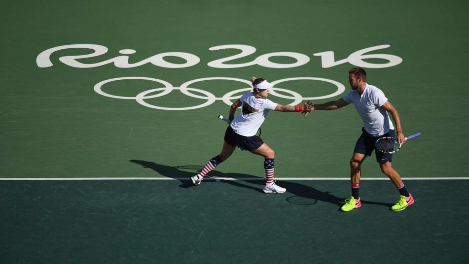 Jack Sock and Bethanie Mattek Sands compete at the Rio 2016 Olympics