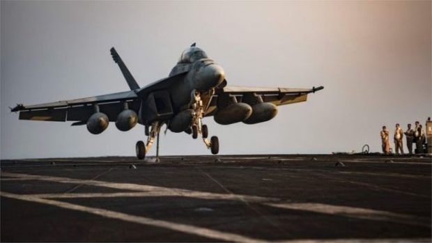 US jets are in action over Syria in support of the US-led coalition against so-called Islamic State