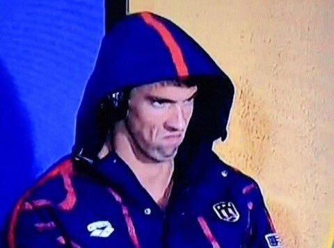 Michael Phelps pulled an intense expression prior to the 200-meter butterfly semifinals on Monday. Tonight he'll go for his 20th Olympic gold medal