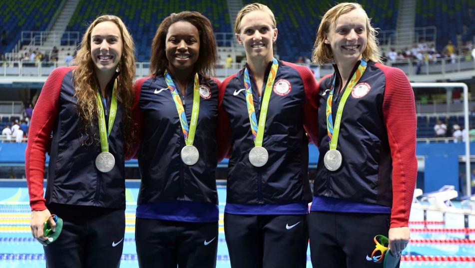 U.S. women's 4x100m freestyle silver medalists