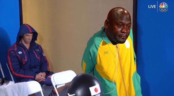 Chad le Clos crying jordan