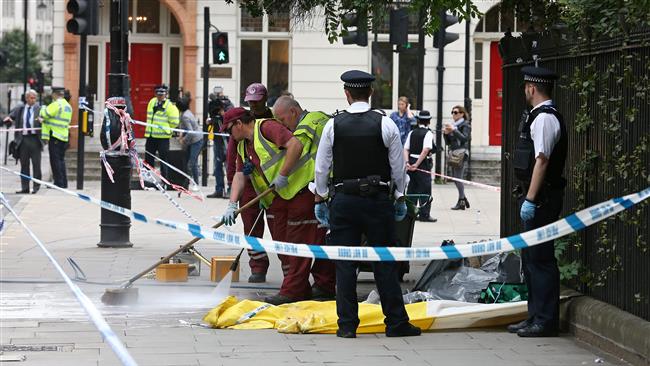 The crime scene of a mass stabbing attack in London's Russell Square is being cleaned after an attacker killed one woman and injured five others