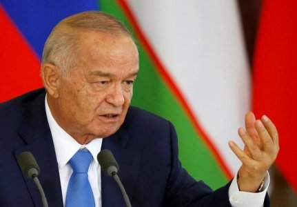 Uzbek President Islam Karimov speaks during a joint news conference at the Kremlin in Moscow Russia